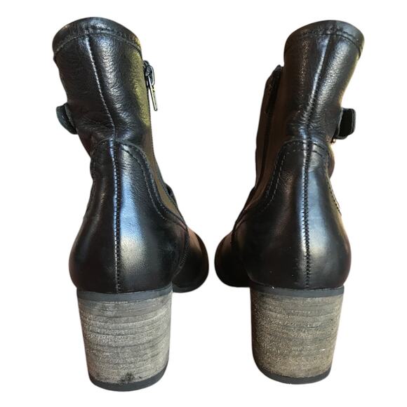 Matisse Distressed Black Leather Moto Style Heeled Booties size 7.5 - Picture 7 of 16